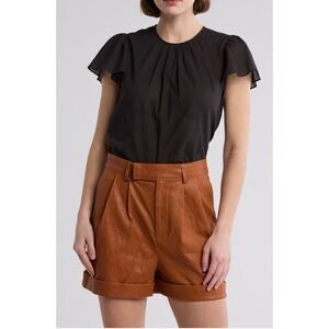 Frame Ruffle Sleeve Top-NWT